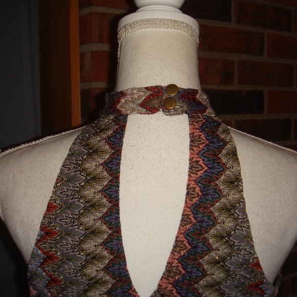 Design Lab Multi Color Sleeveless Maxi Dress L - Picture 7 of 9